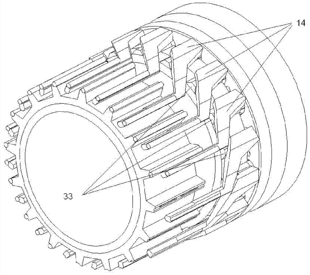 Device for receiving and transmitting bar shaped goods