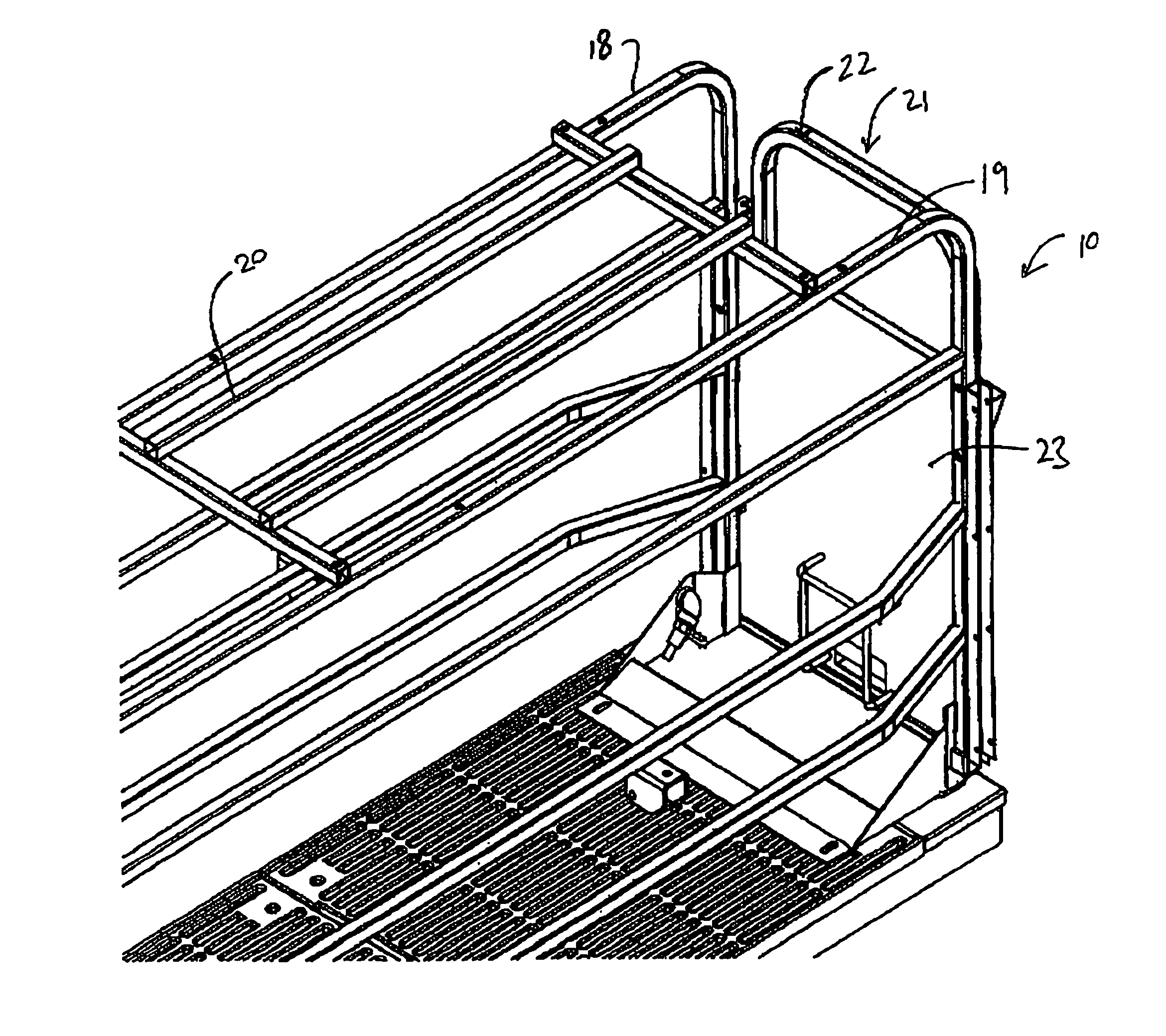 Farrowing crate with a low profile feeder