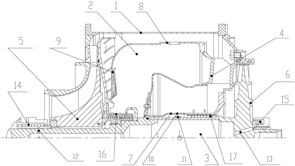 Gas-leading sealing structure of gas turbine