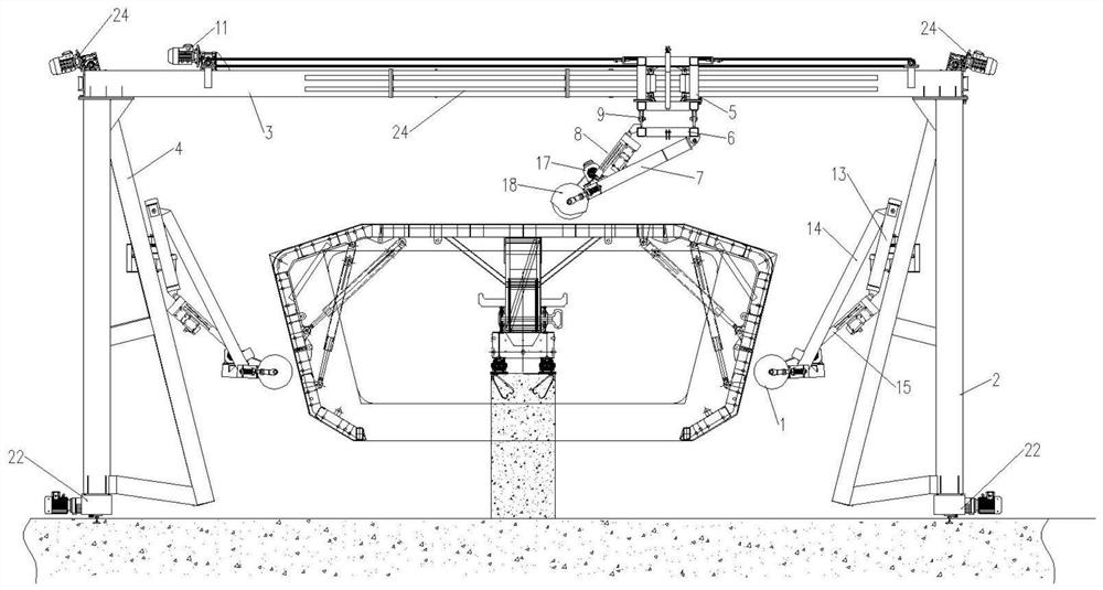 High-speed rail large box girder internal formwork cleaning device