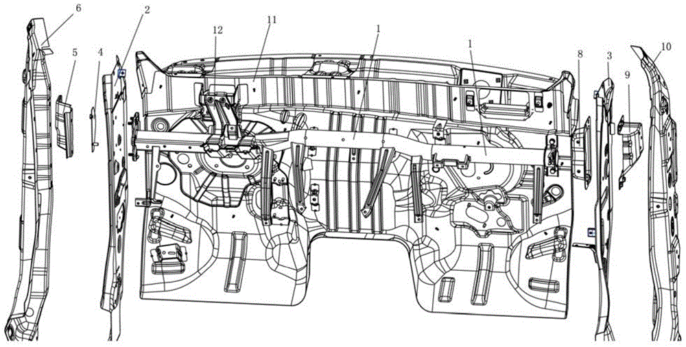 Instrument board cross beam mounting component