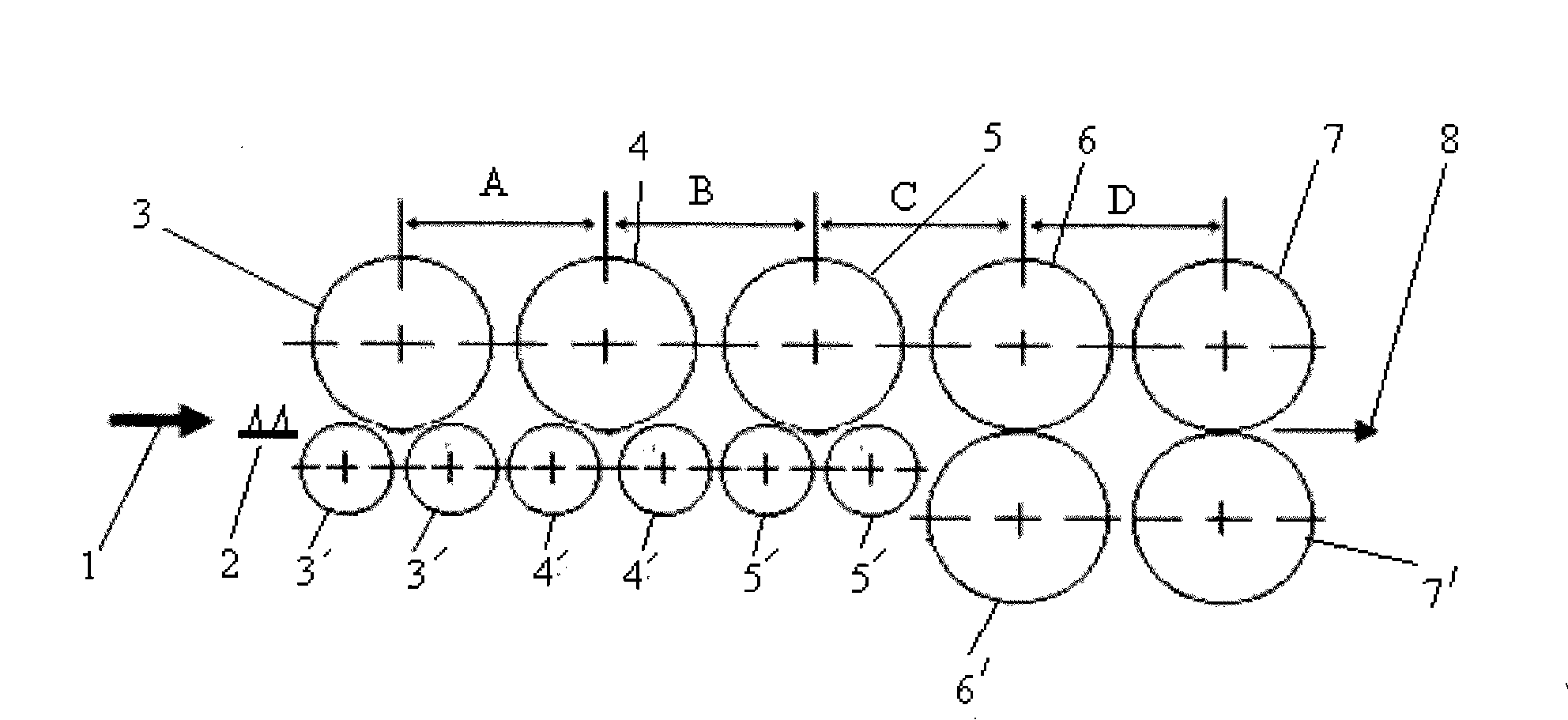 Rope-shaped hemp pulling, cutting and thinning processing equipment with dispersed comb strip