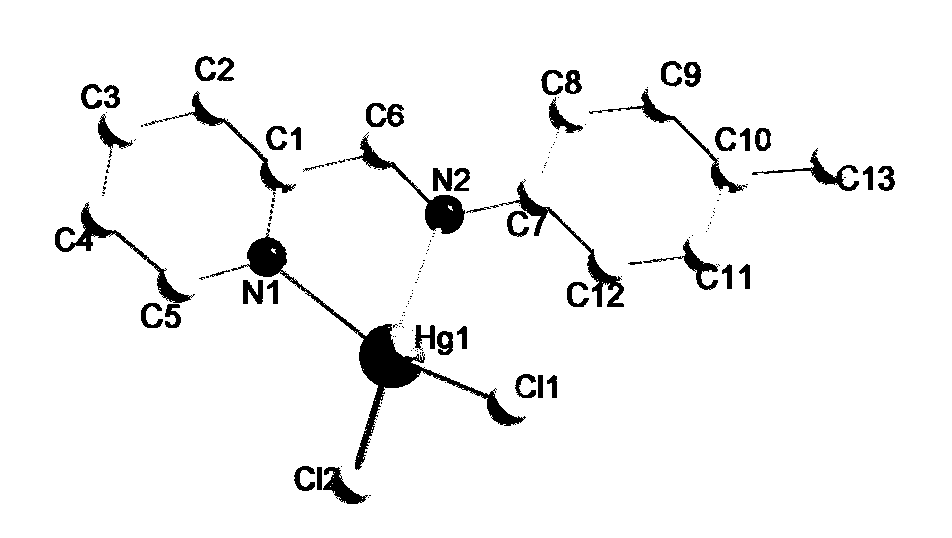 Schiff base mercury metal complexes emitting blue fluorescence and preparation method thereof