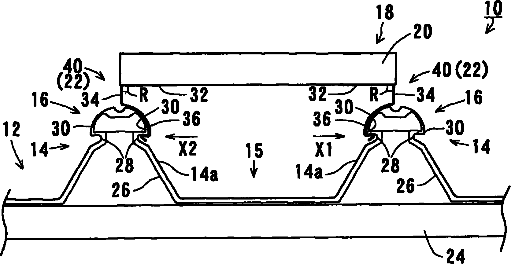 Panel mounting device, mounting method and mounting accessory