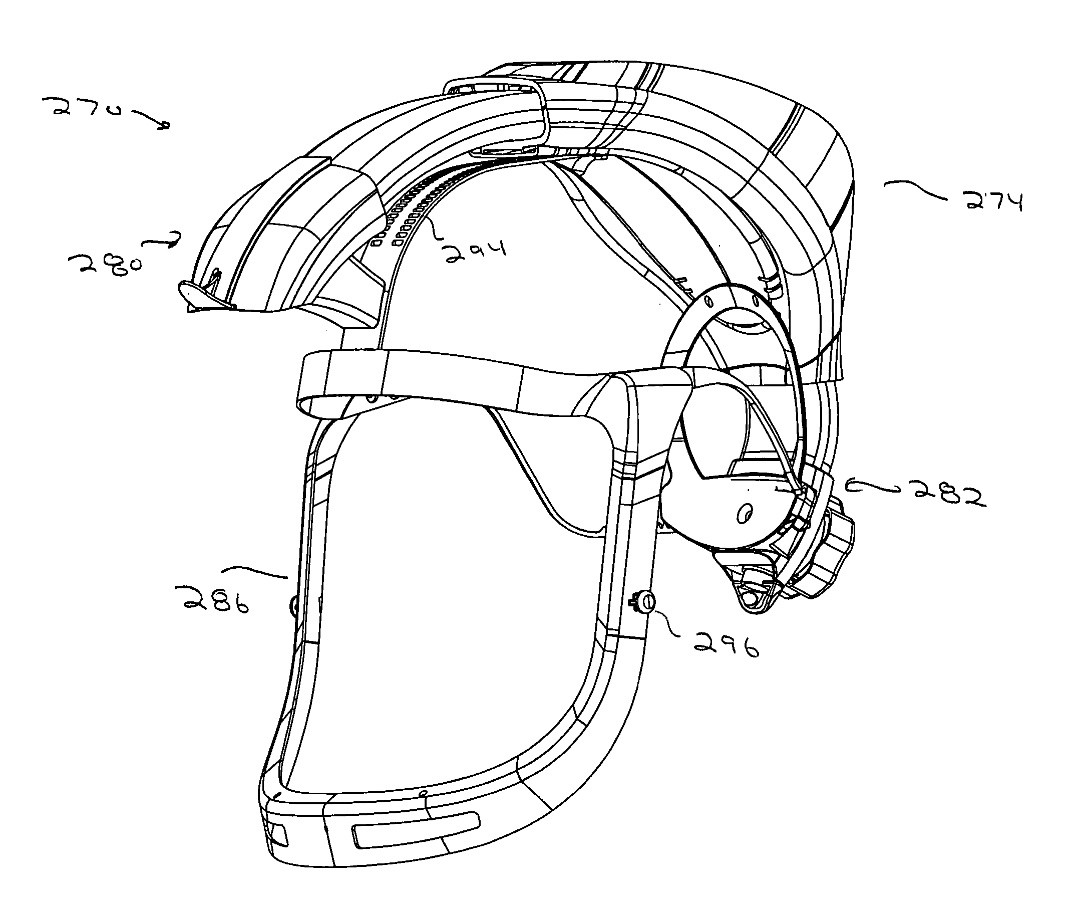 Head unit for a medical/surgical personal protection system with a head band and a ventilation unit that is adjustably position relative to the head band