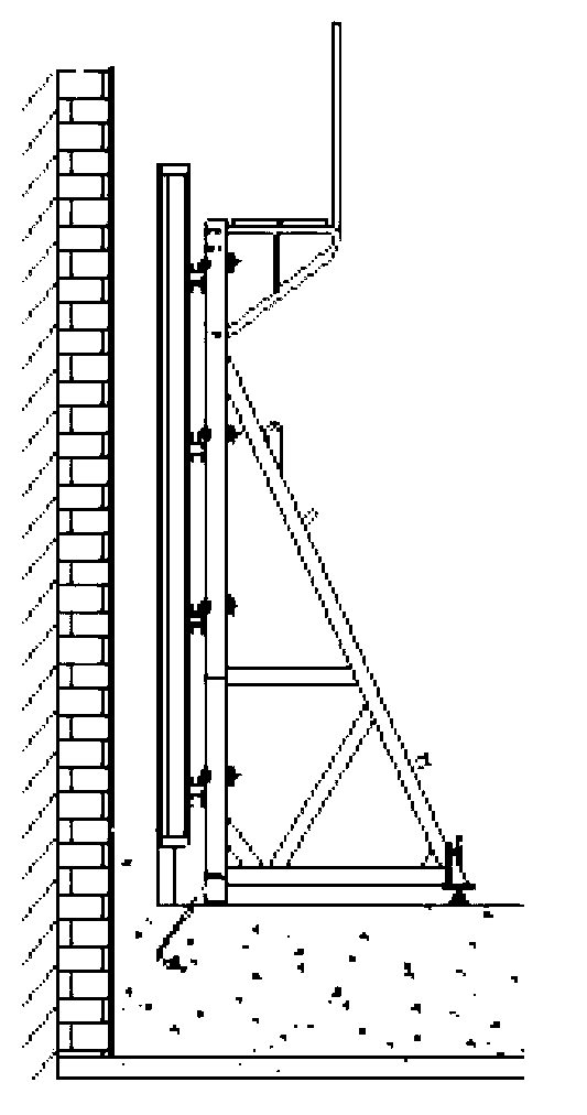 Construction method of single-side mould supporting system