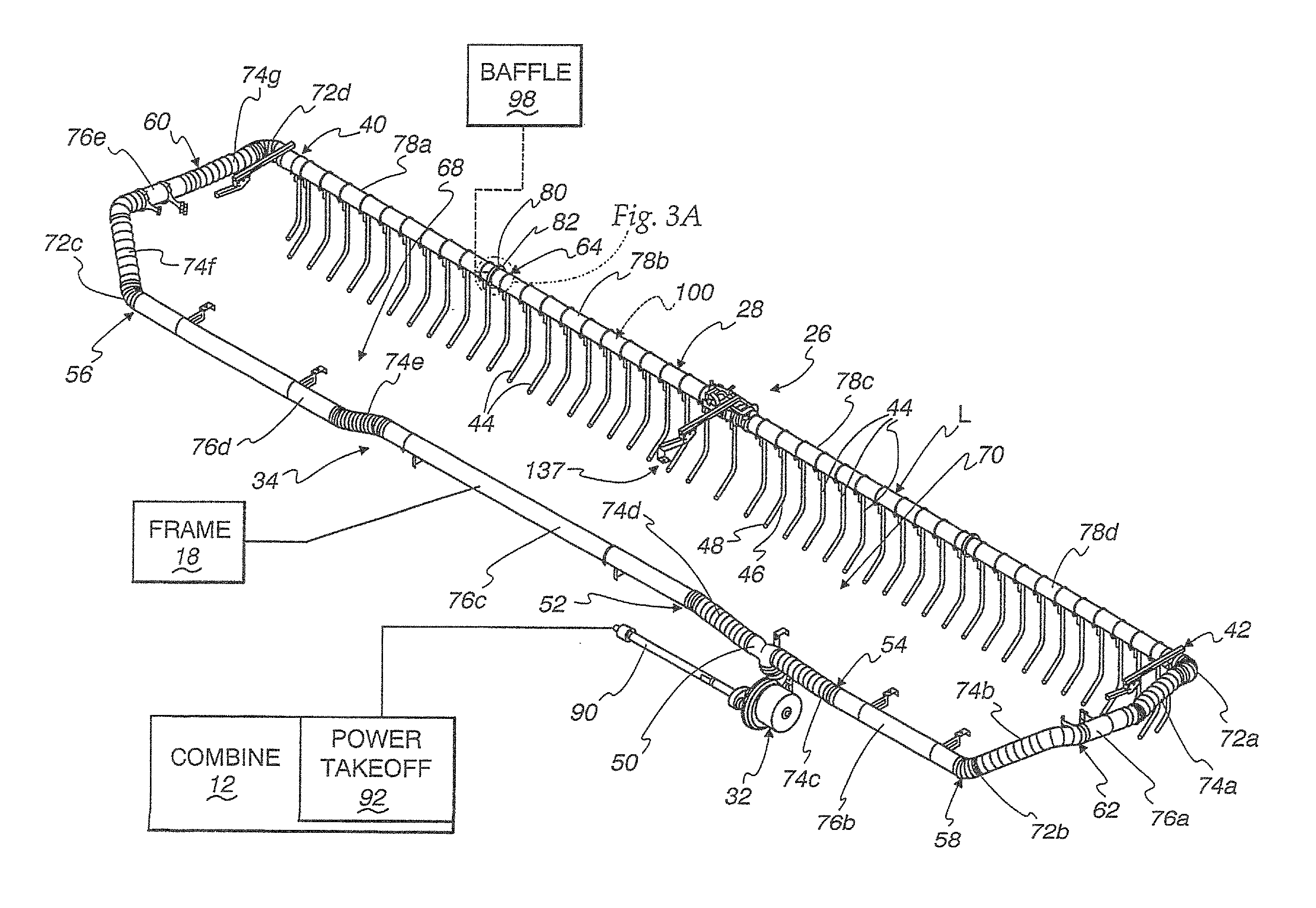 Harvesting apparatus utilizing pressurized fluid