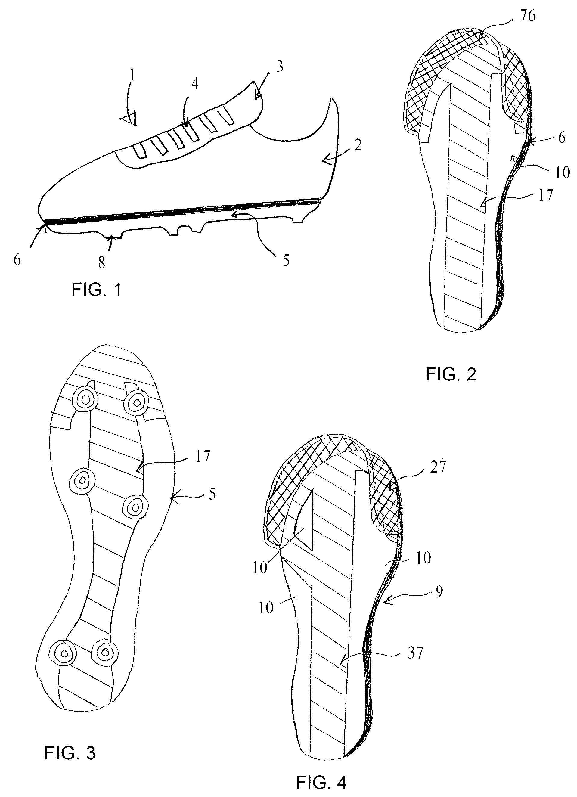 Soccer shoe component or insert made of one material and/or a composite and/or laminate of one or more materials for enhancing the performance of the soccer shoe