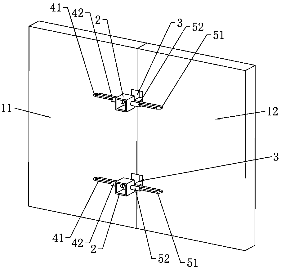 Fabricated-partition-wall connecting device and connecting method