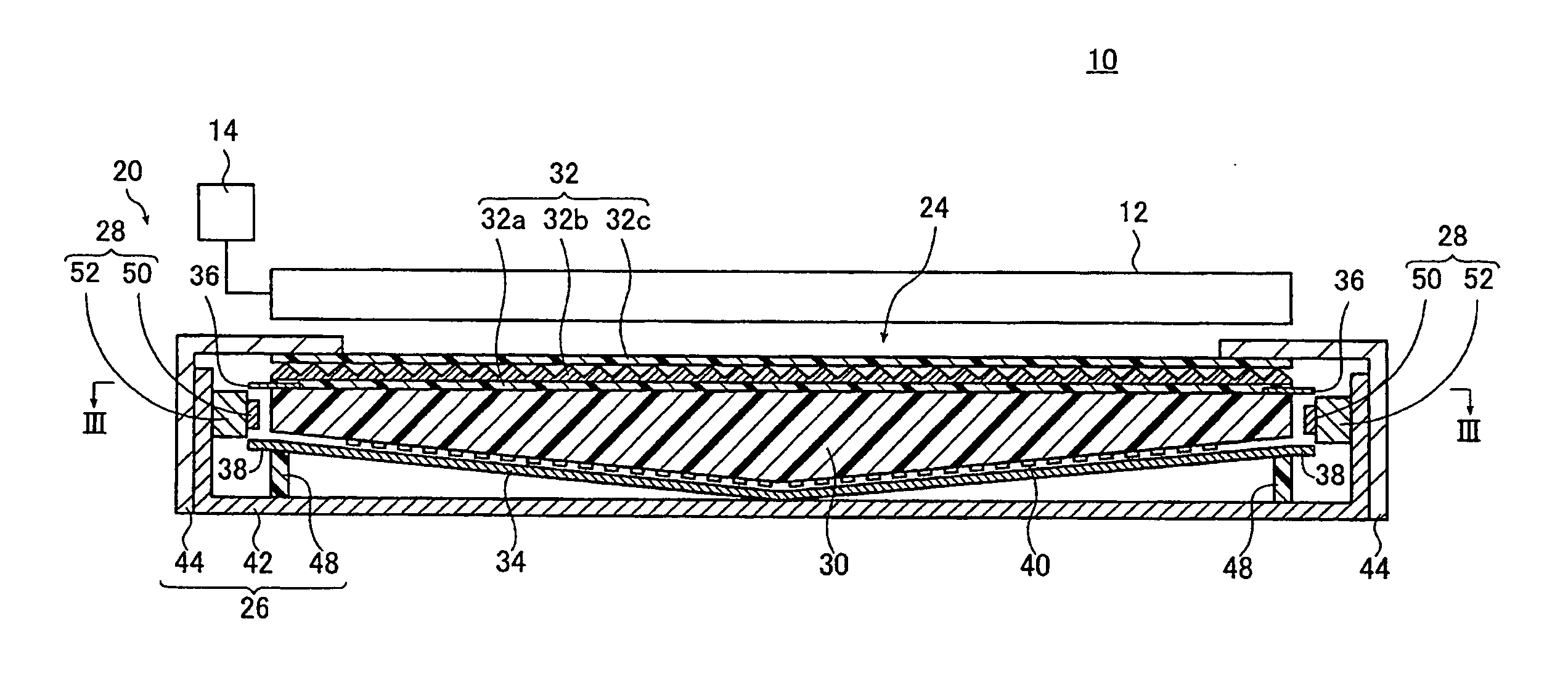 Planar lighting device and a method of producing the same