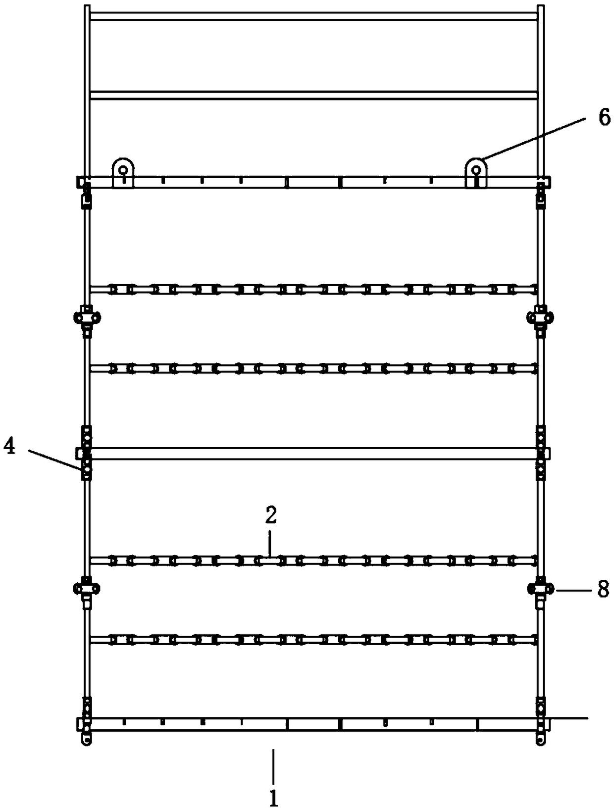 Hanging type foldable and detachable scaffolding