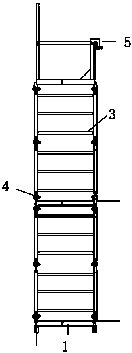 Hanging type foldable and detachable scaffolding