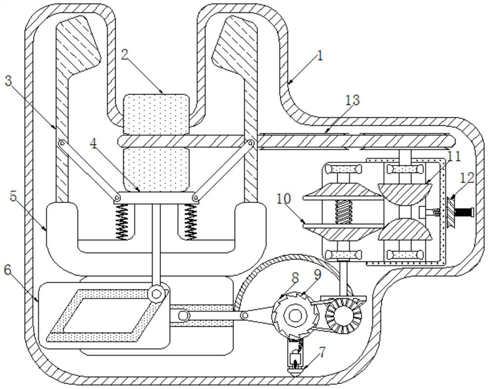 Shaking device for food detection which is automatically fixed and adjustable in shaking degree