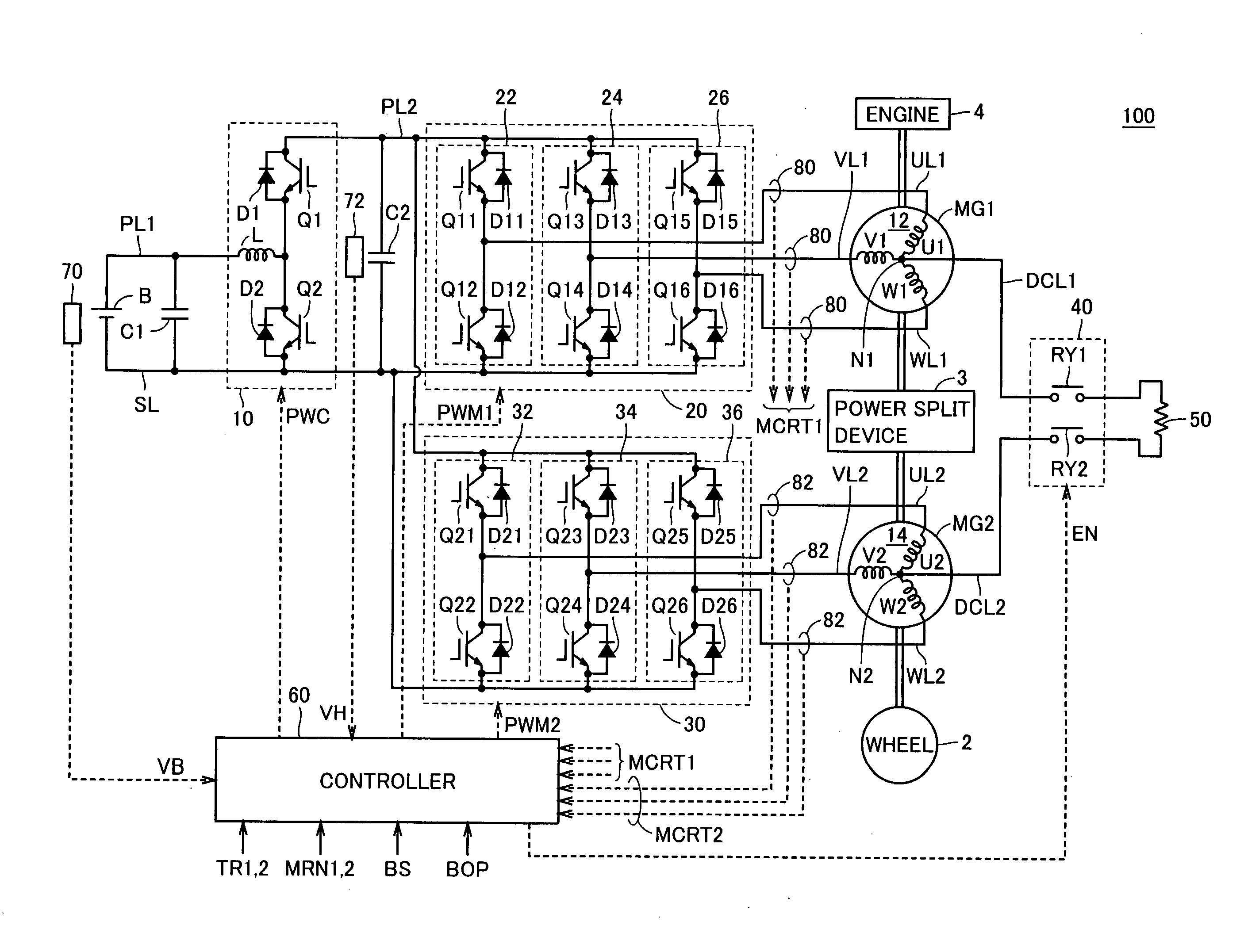Power control apparatus, electrically powered vehicle and power control method of power system
