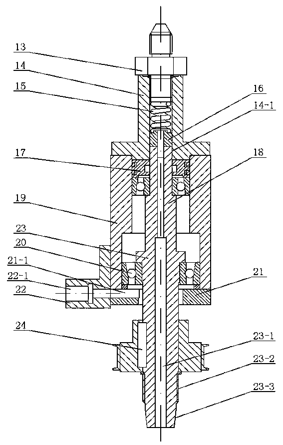 Electrode rotating and clamping device for electrosparking of insulating ceramic coated metal