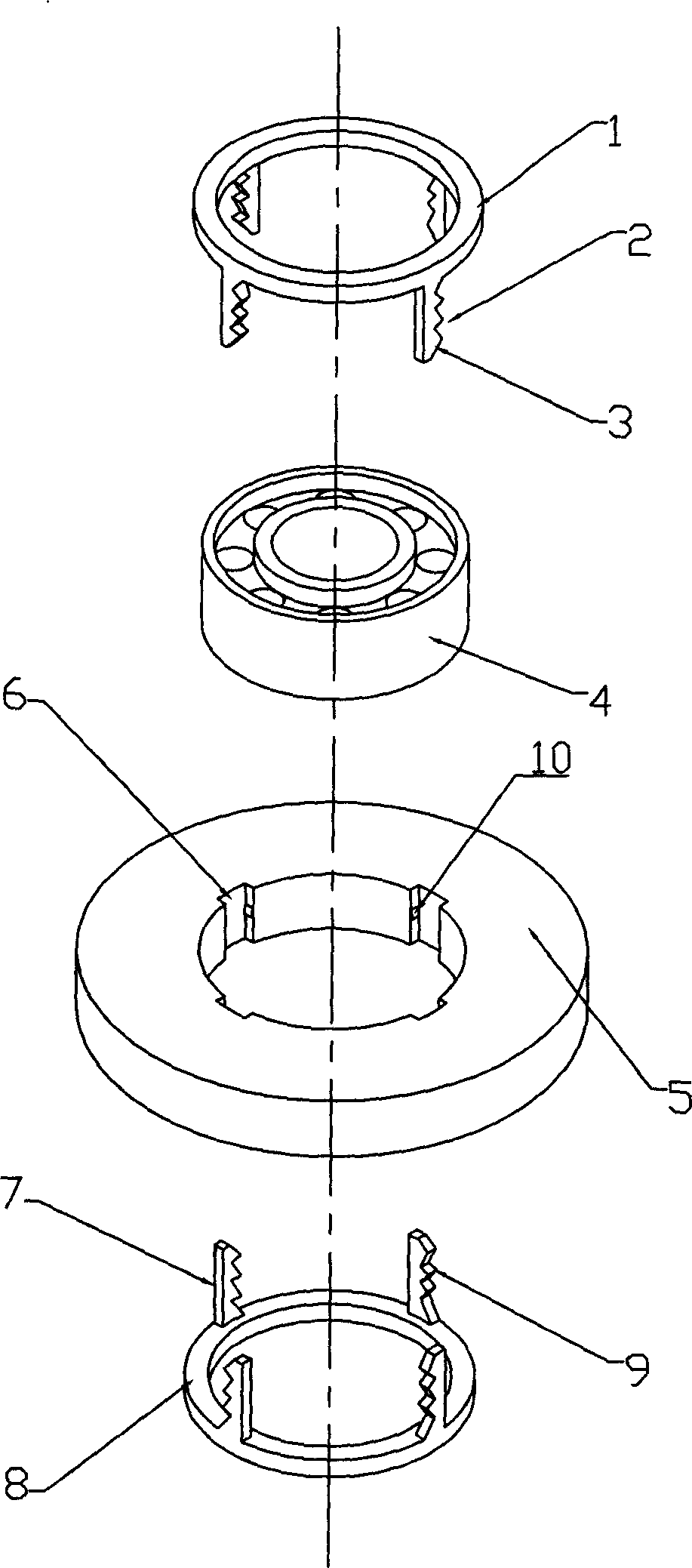 Fixing and connecting method for bearing and wheels