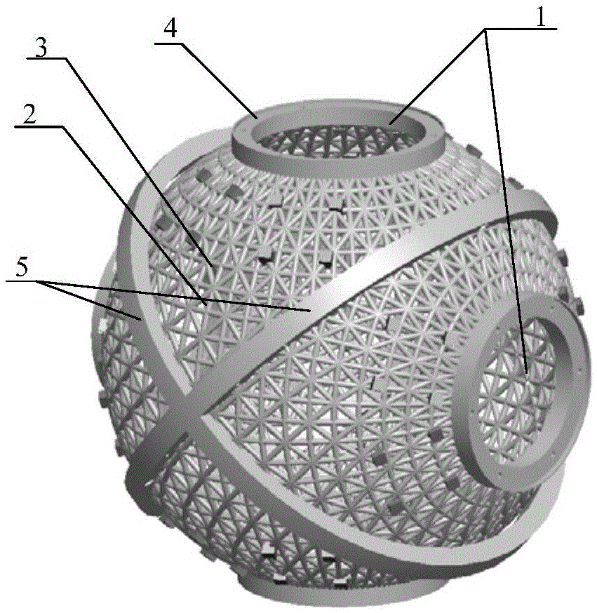 Spherical inertial stabilizing platform for double-polar axis spherical surface latticed shell structure