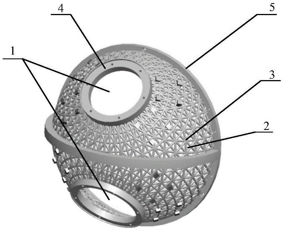 Spherical inertial stabilizing platform for double-polar axis spherical surface latticed shell structure