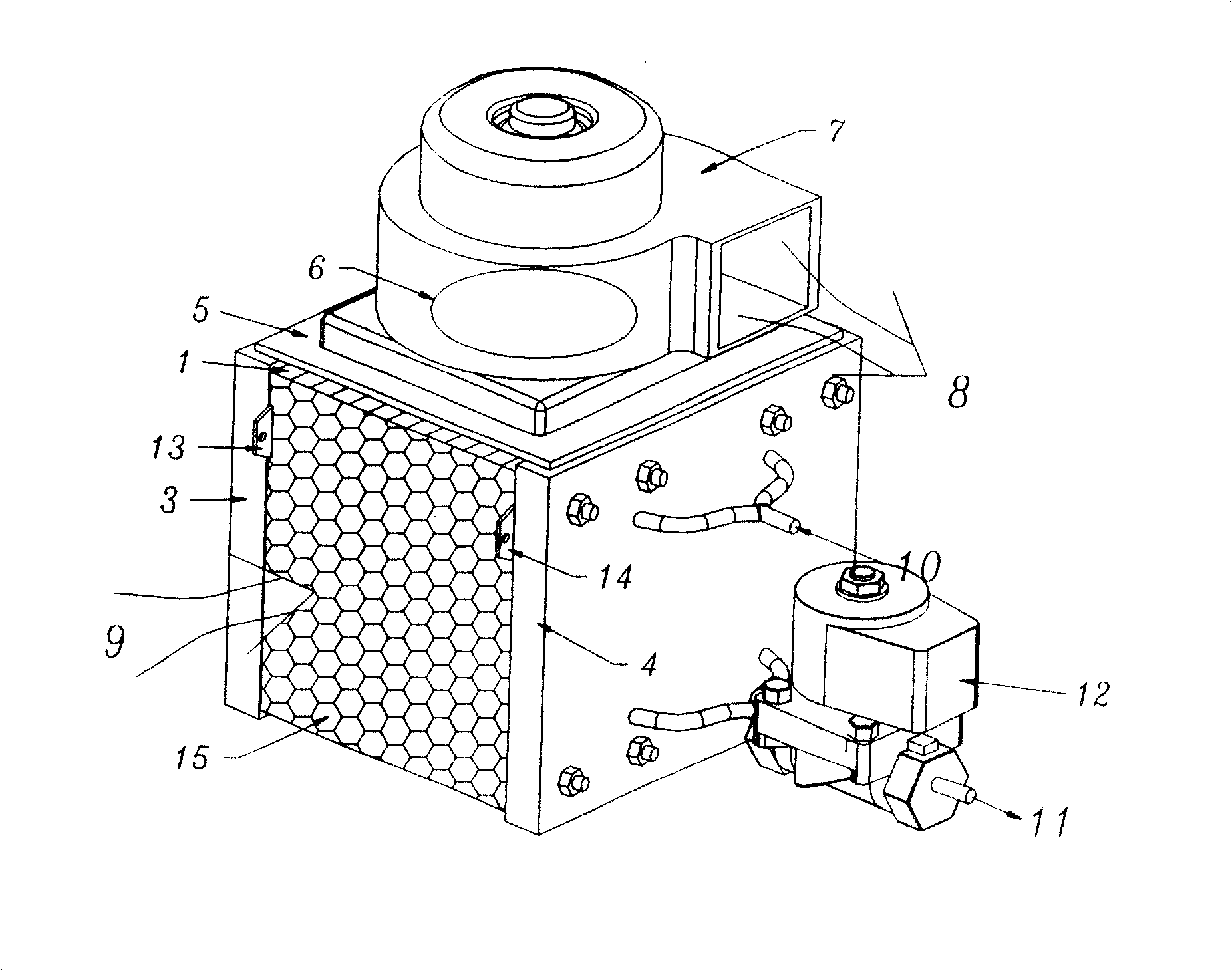 Normal pressure air suction type operation and cooling fuel cell