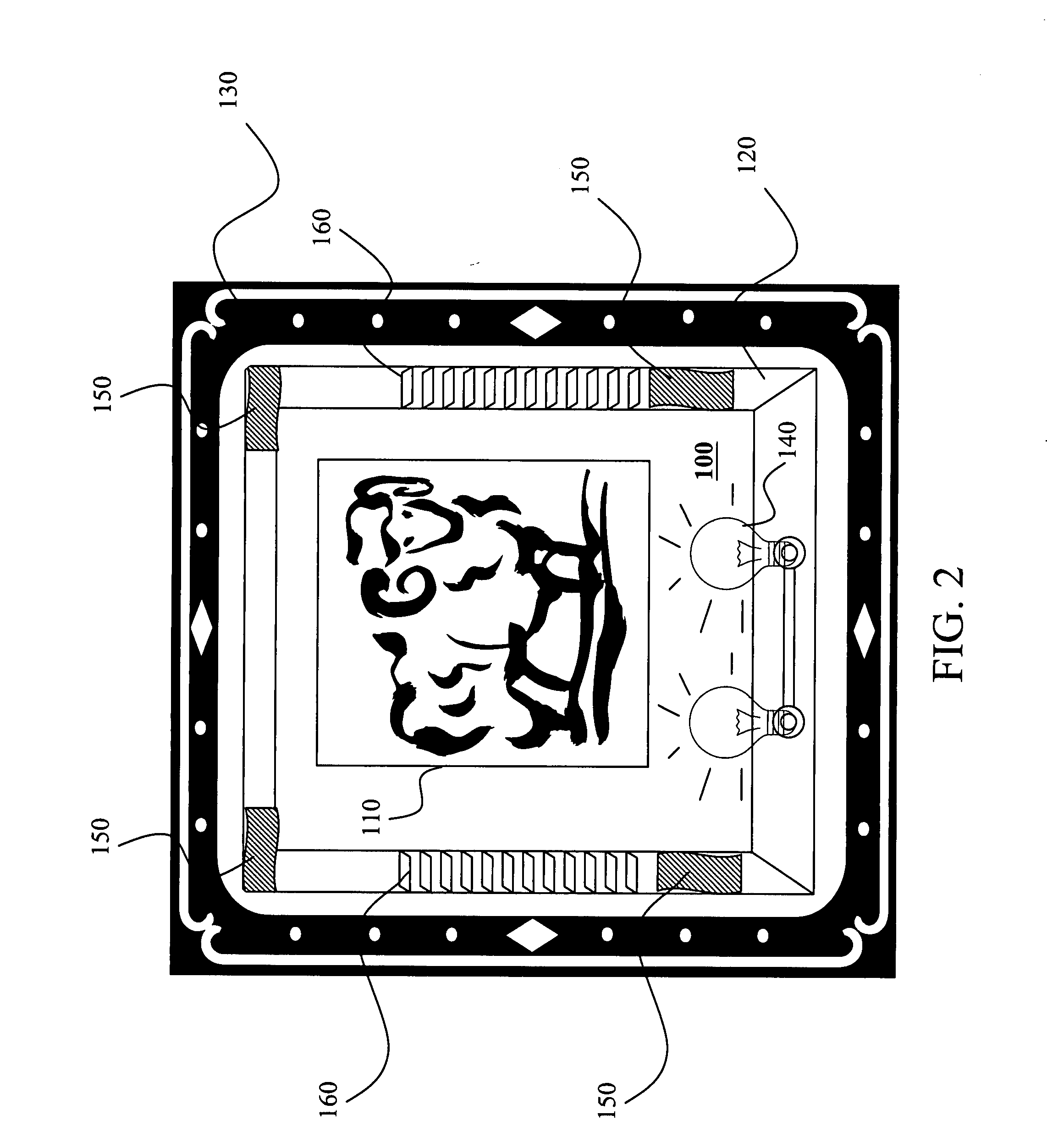 Frame structure with built-in illumination device