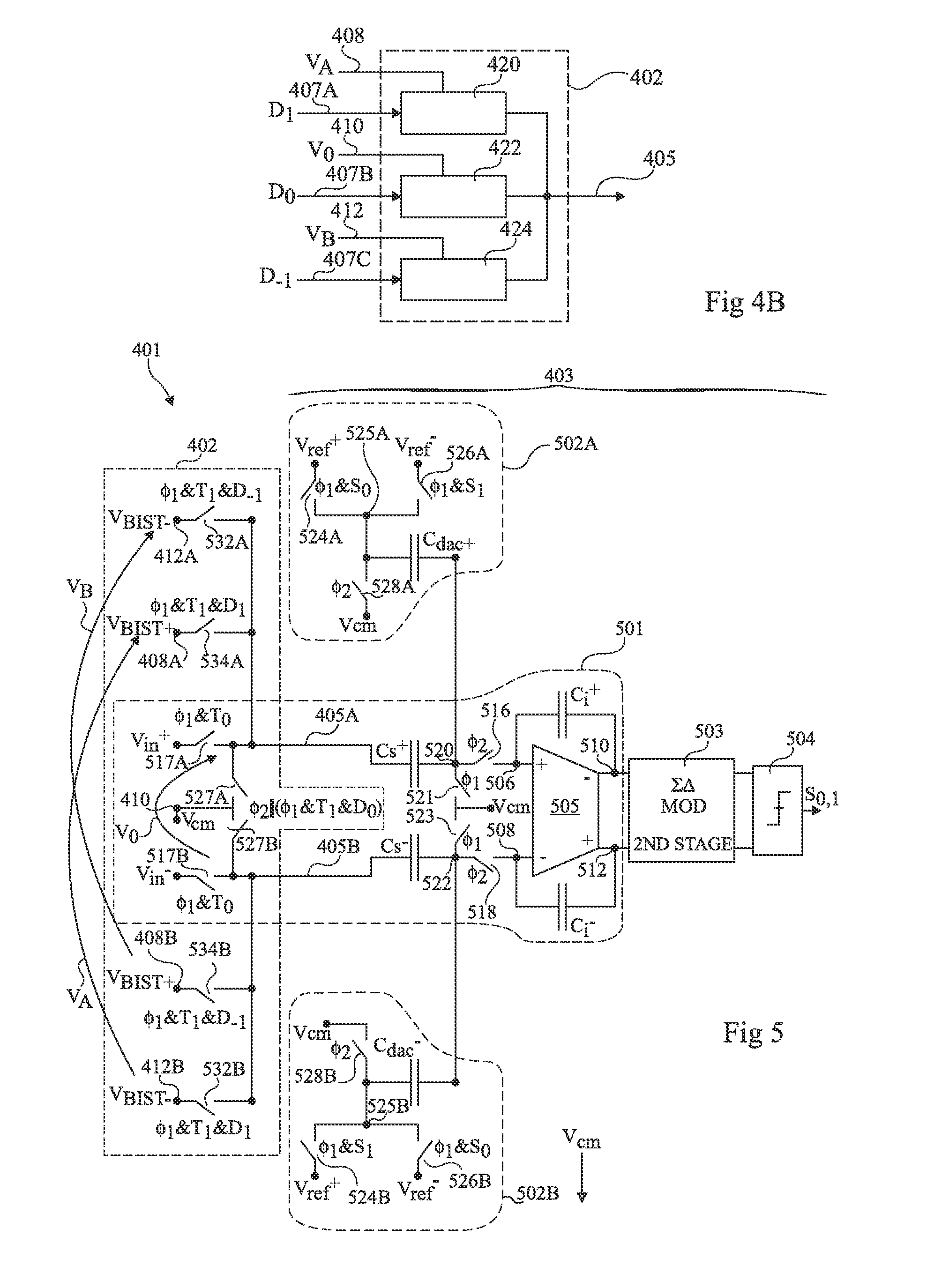 Sigma-delta ADC with test circuitry