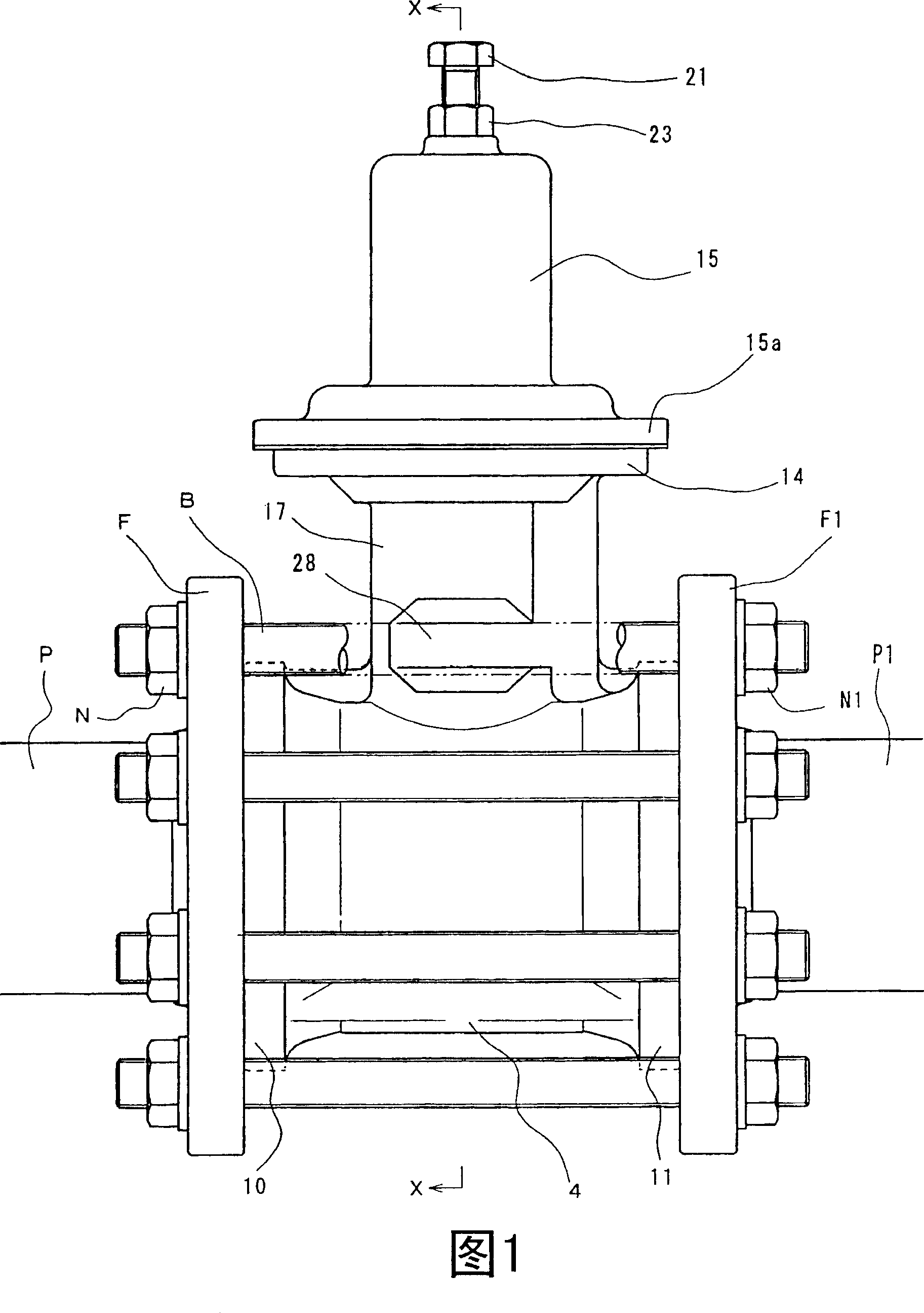 Oppositely clamped type direct-acting valve