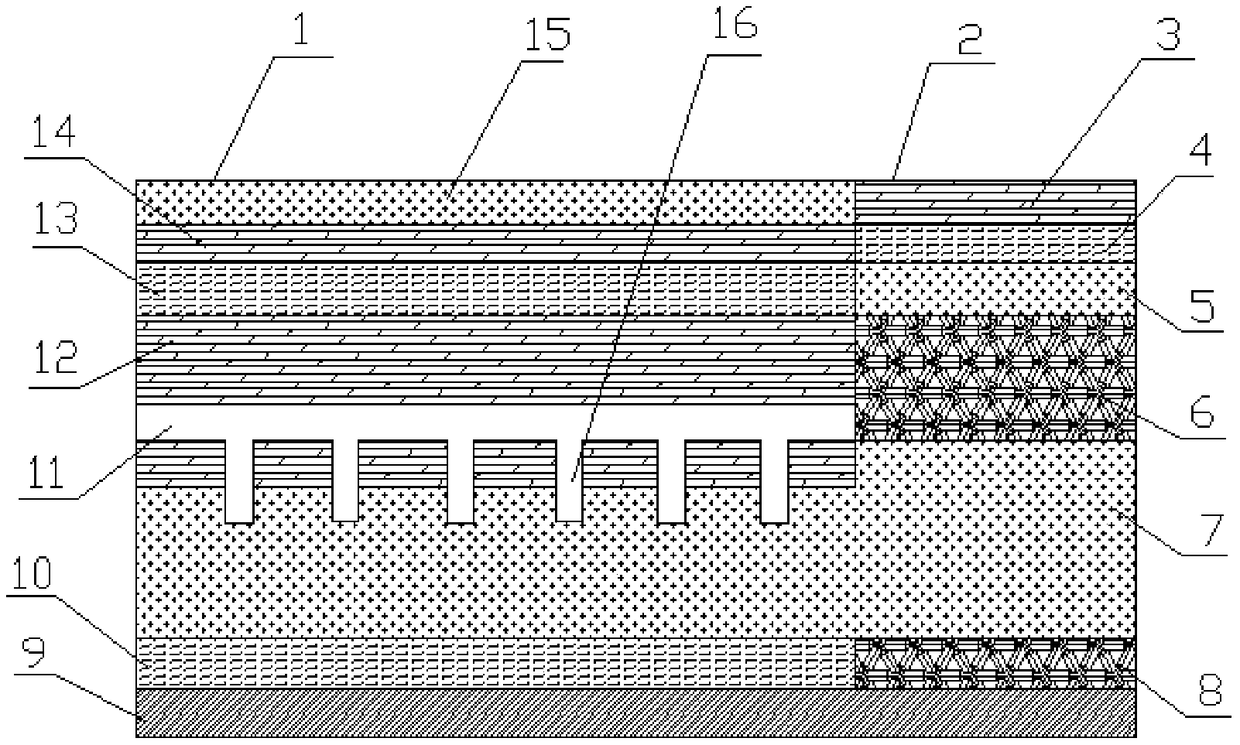 Sponge urban road adopting ventilated seepage-proof sand and construction method thereof