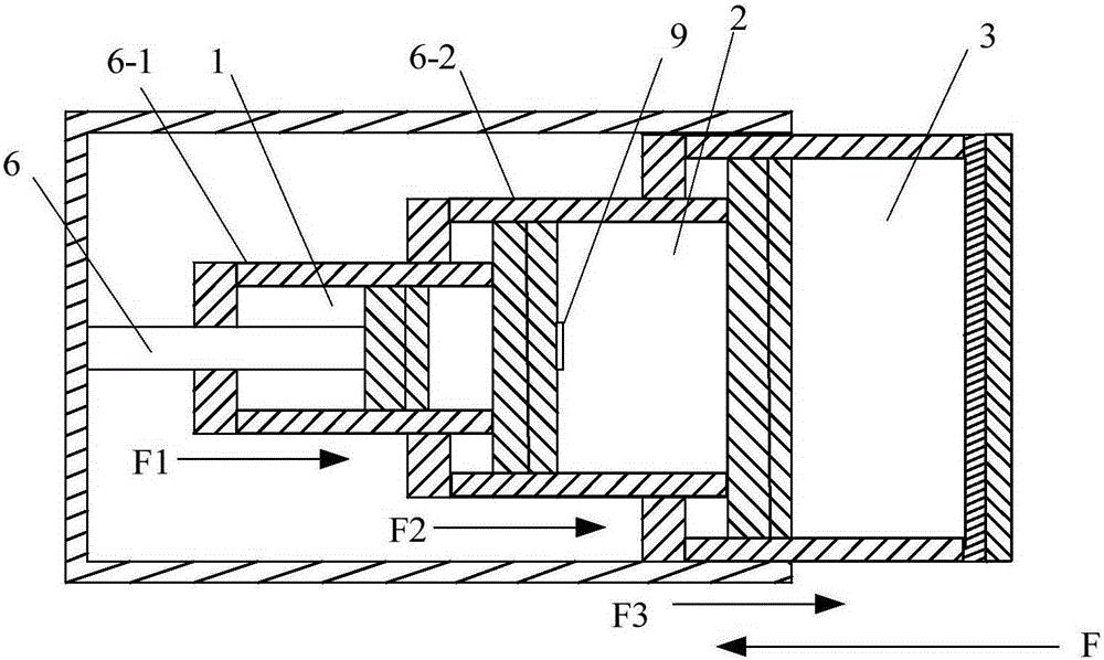 Three-stage buffer with piston movement adjusted by processor according to impact pressure