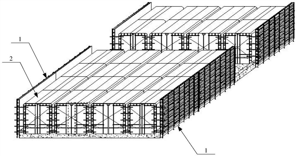 Utility tunnel sliding formwork device and construction method