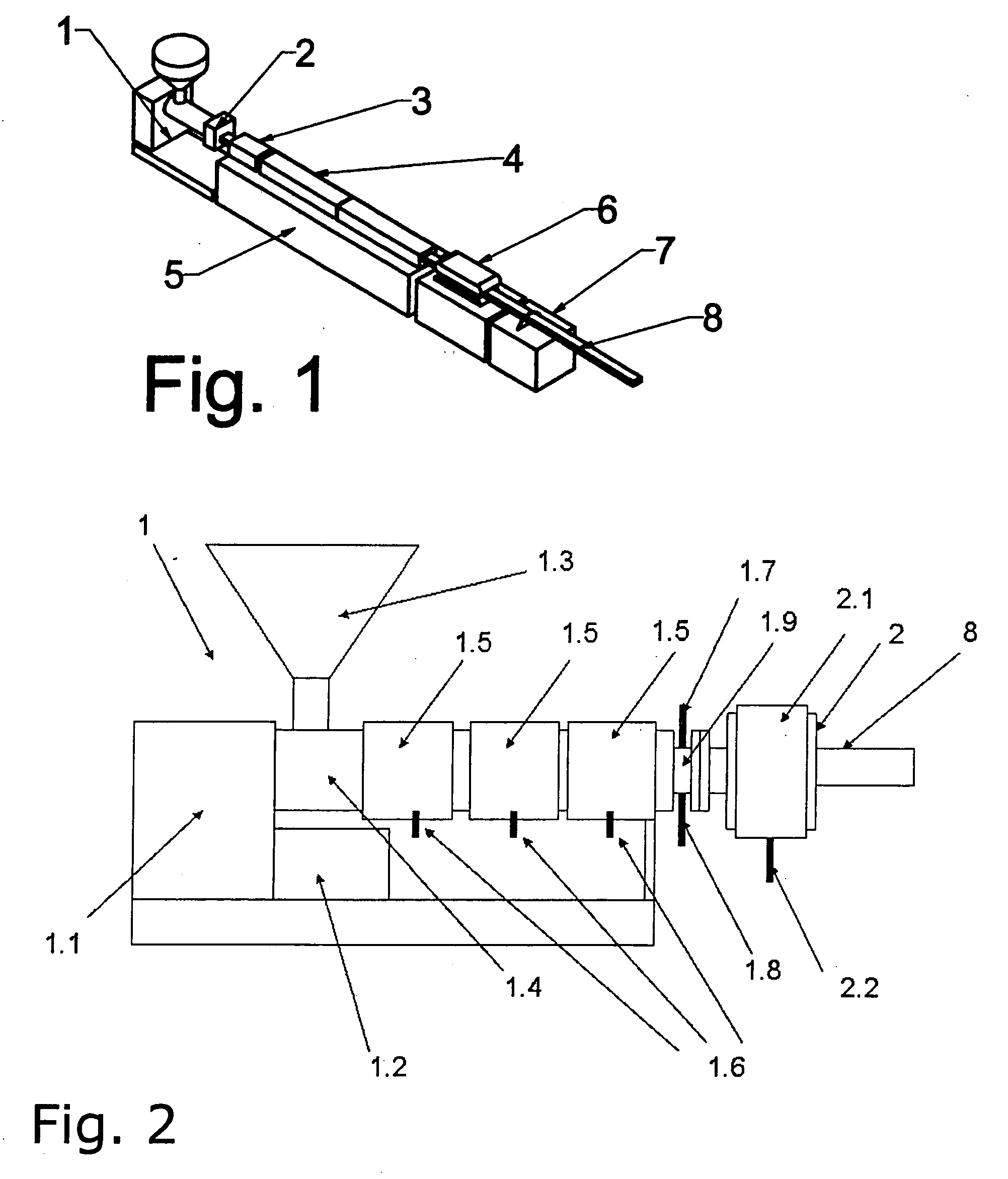 Method for producing profiles made of thermoplastic material