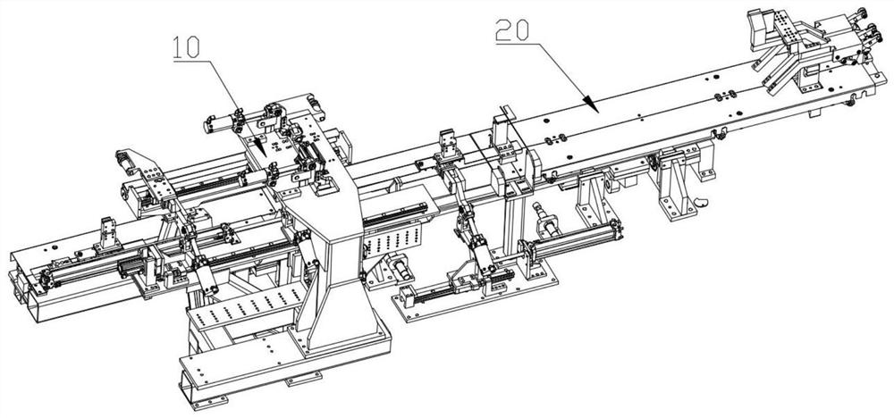 Clamping mechanism for automobile side wall conveying line trolley