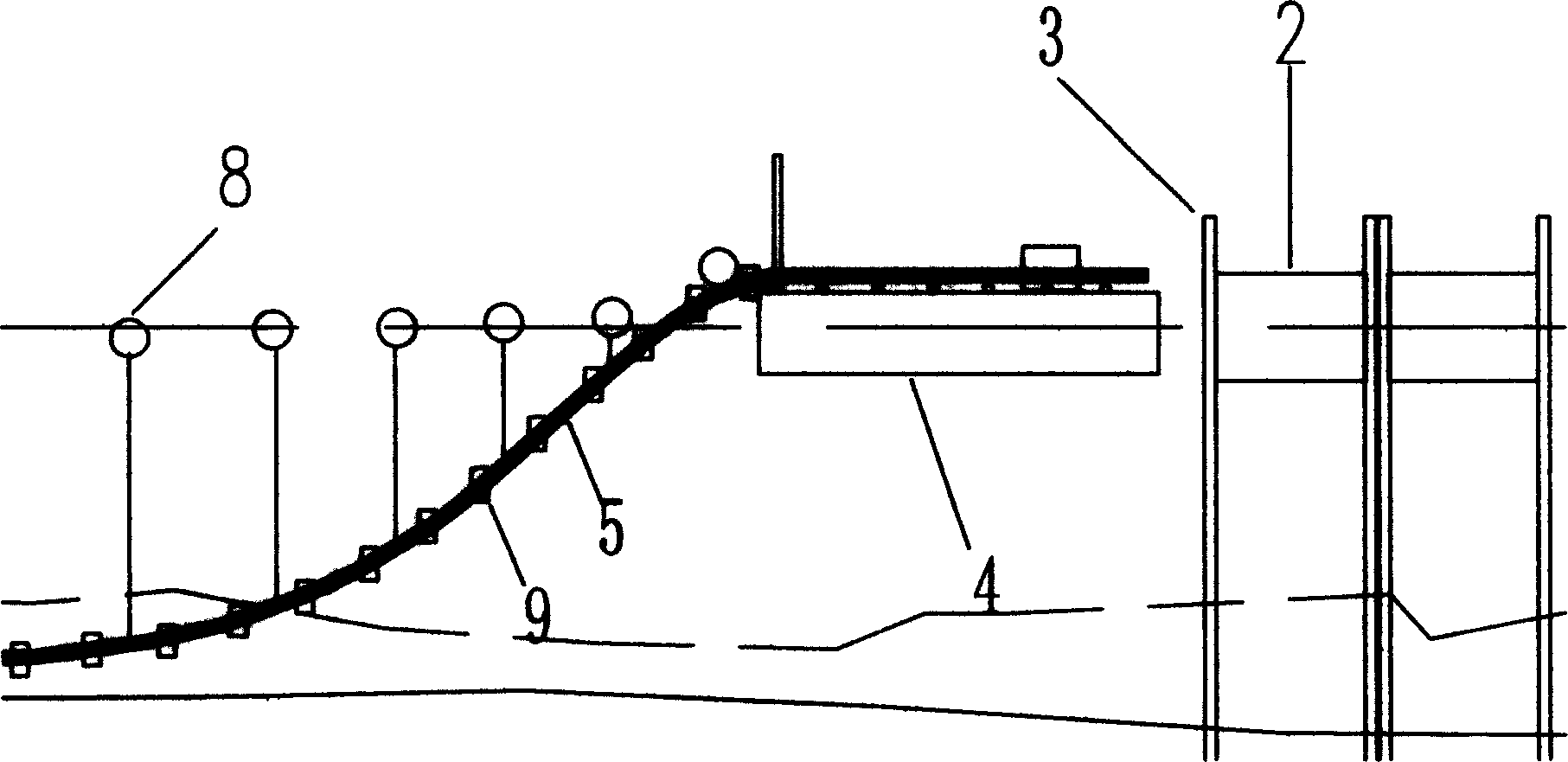 Construction method for polyvinyl plastic pipeline long distance deep water crossing river