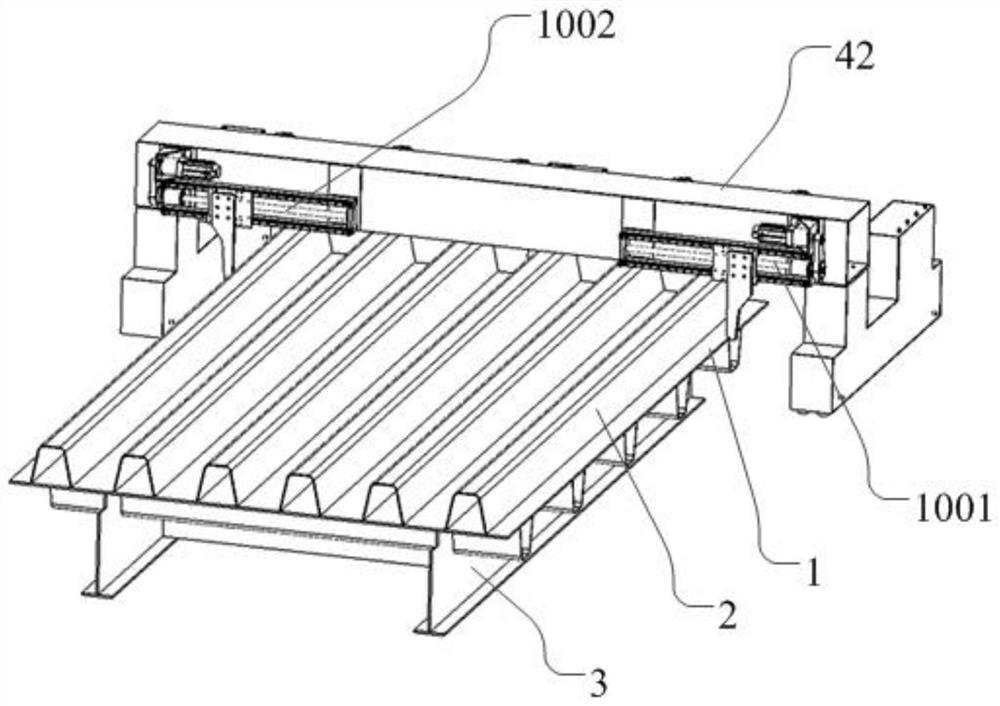 Steel plate positioning system, welding equipment and welding method for U rib plate unit welding