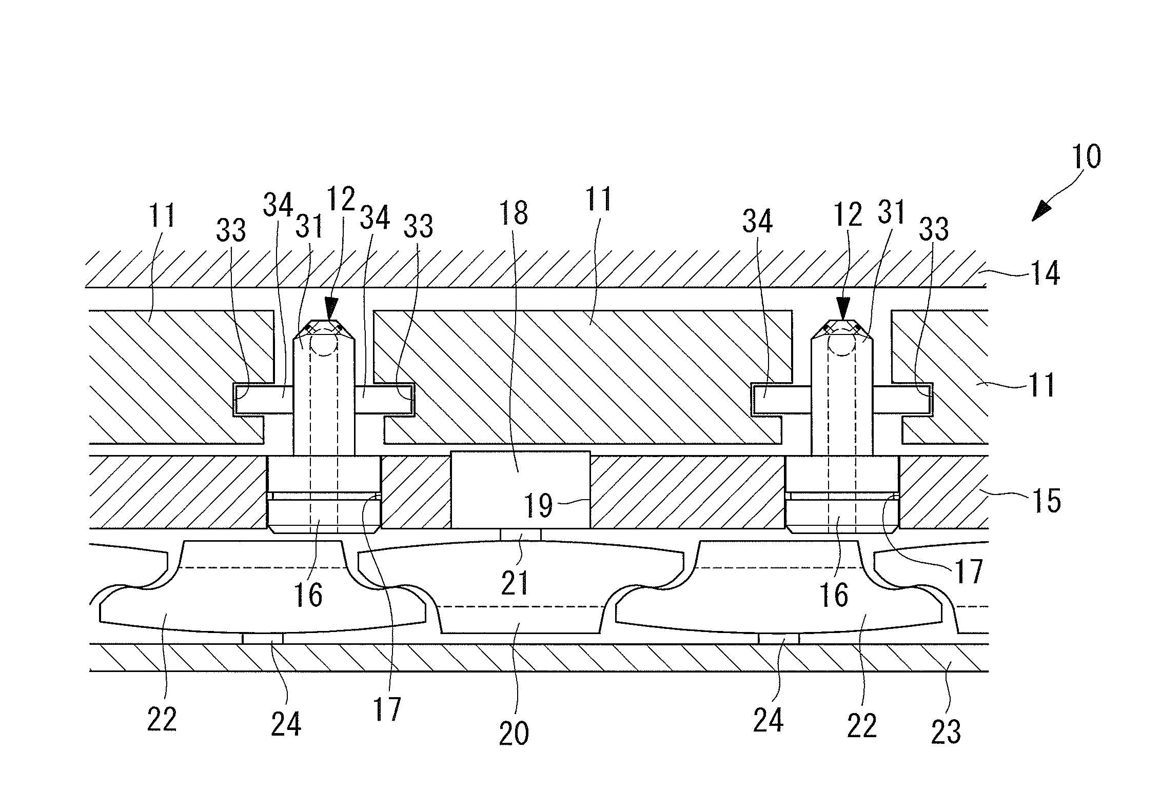 Oiling nozzle for thrust bearing