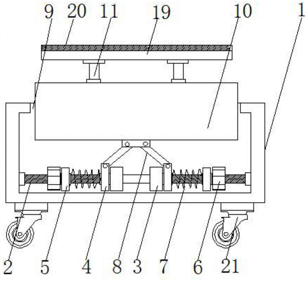 Damping base for large mechanical equipment distribution box