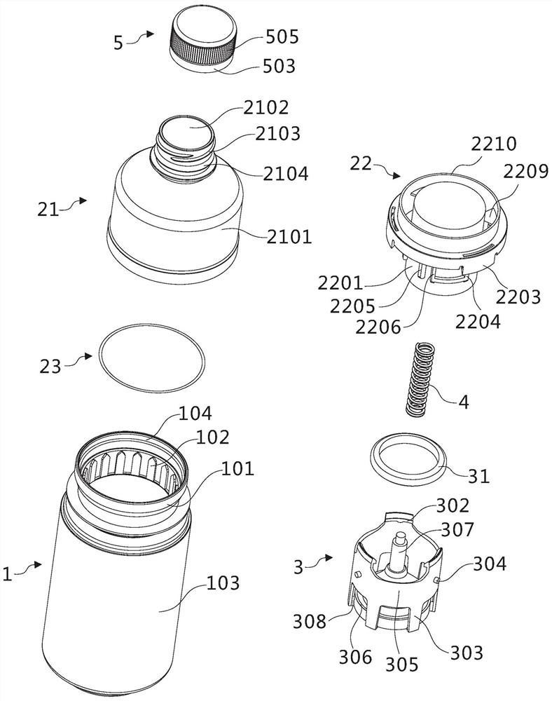 Hanging plug type sealing and spring pushing type container sealing device and packaging container and application of hanging plug type sealing and spring pushing type container sealing device