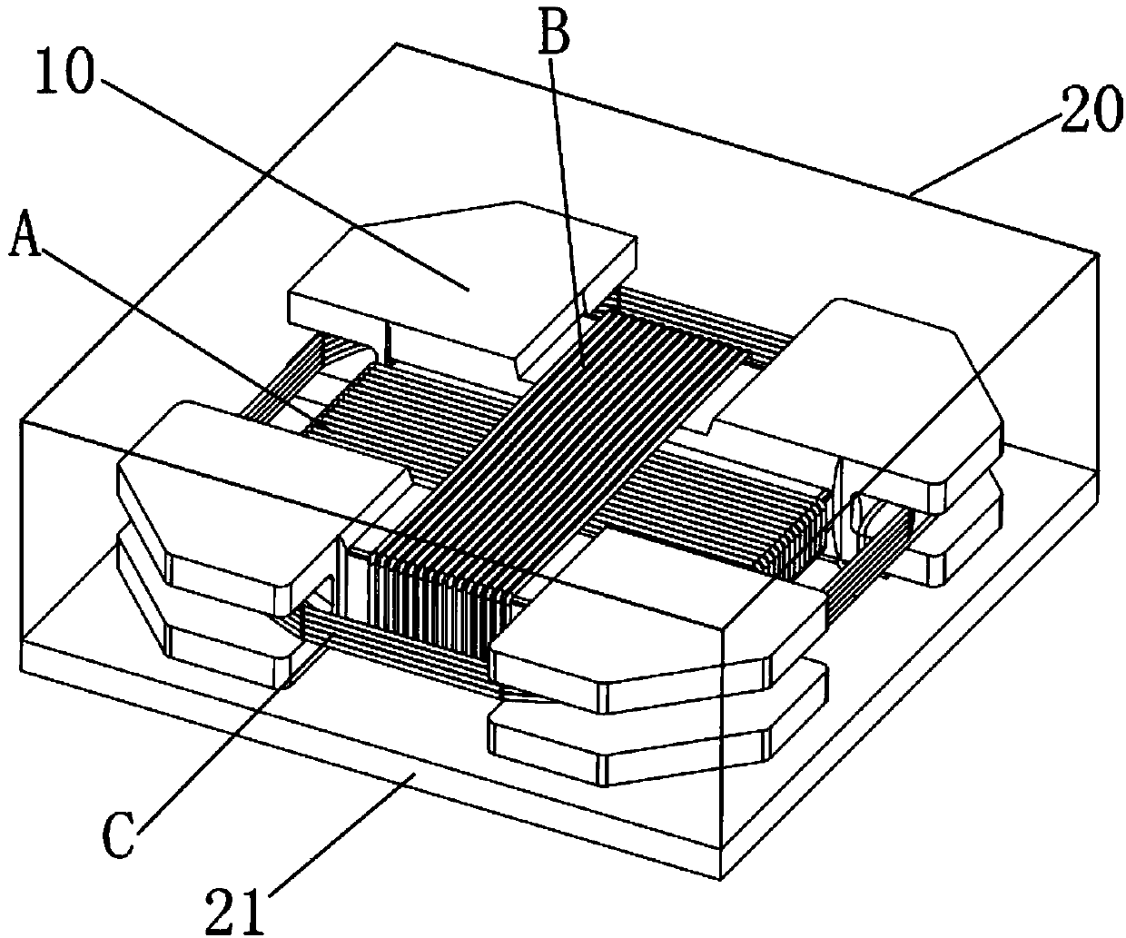 Triaxial receiving antenna and manufacturing method therefor