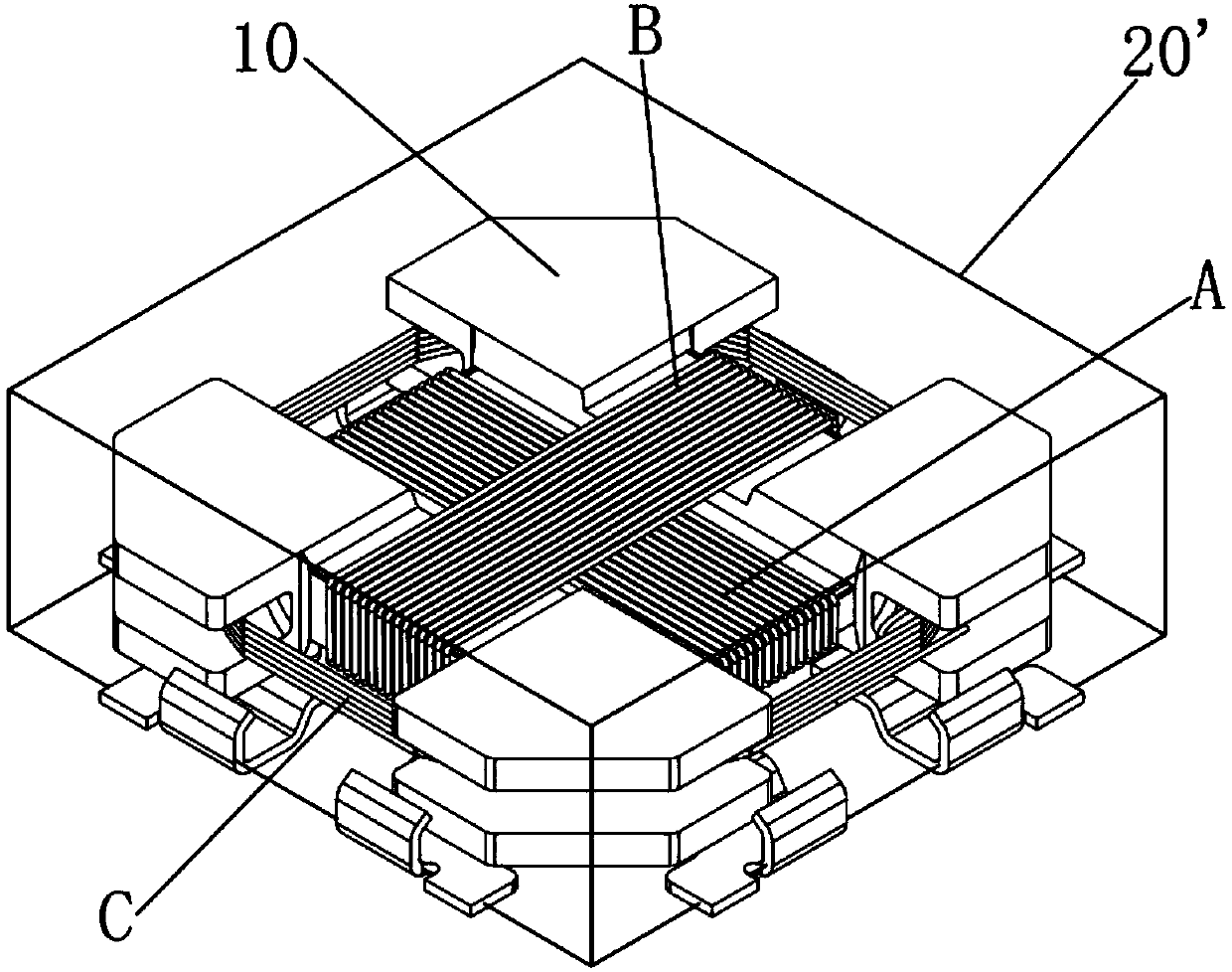 Triaxial receiving antenna and manufacturing method therefor