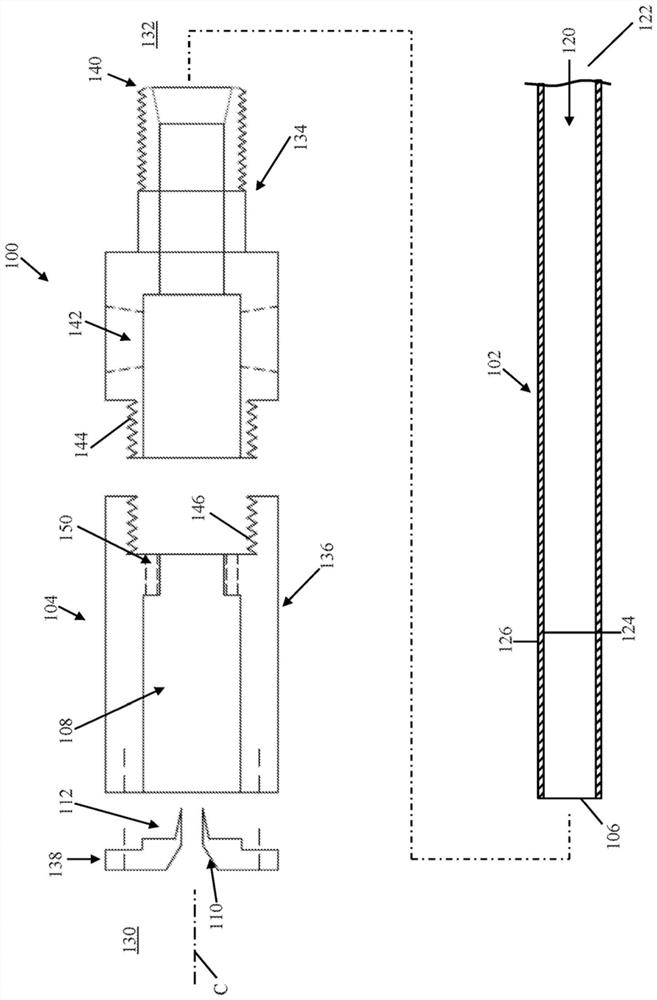 Nozzle and method of mixing fluid streams
