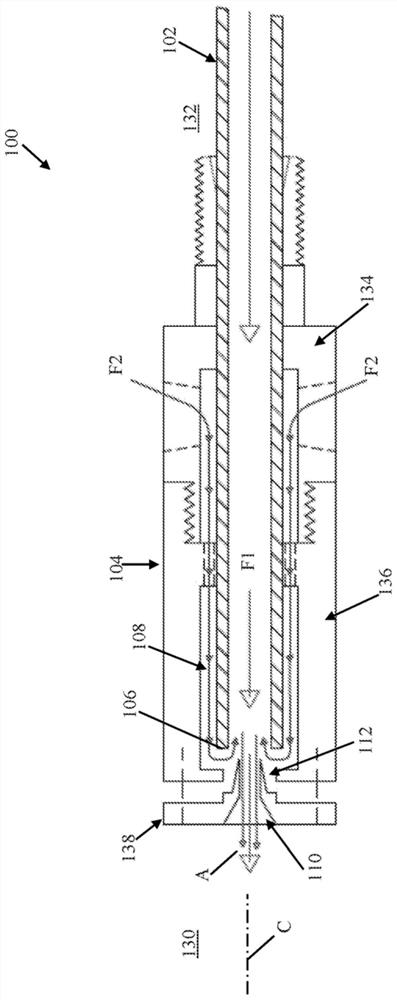 Nozzle and method of mixing fluid streams