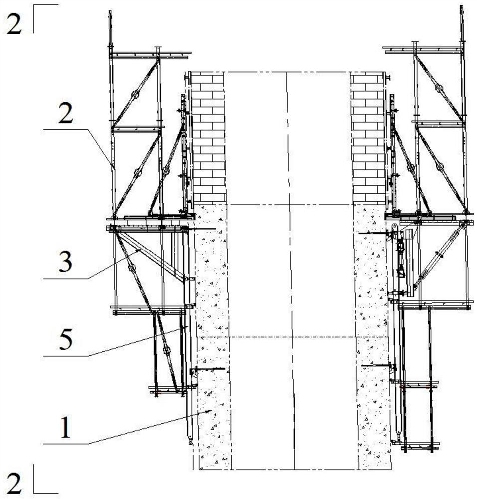 A construction method for aerial track change of cable tower climbing formwork