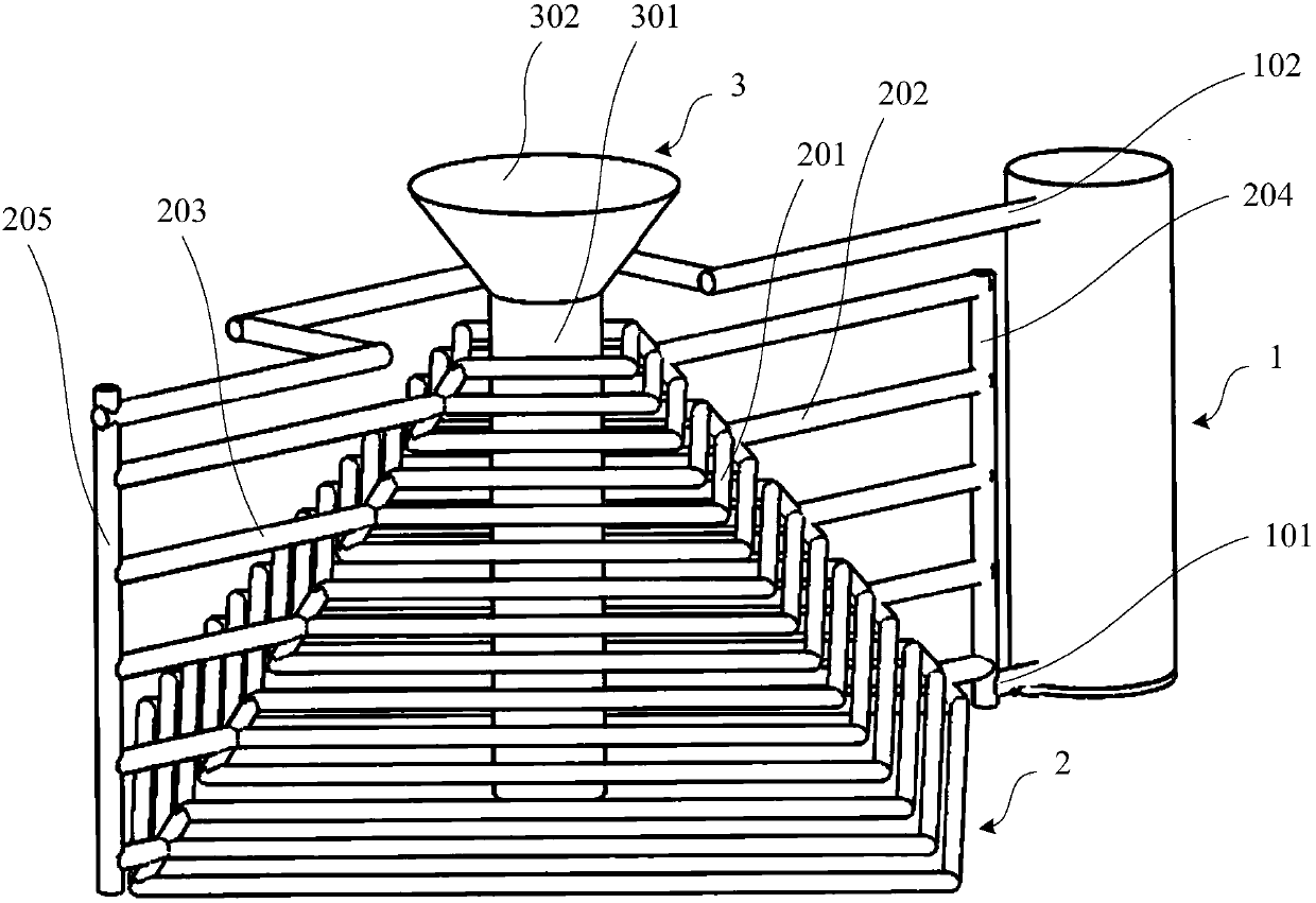 Column coupling pyramid tube photoreactor, application and cultivation method