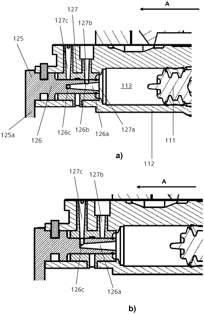 Ambulatory infusion system including a step switching mechanism for valve control