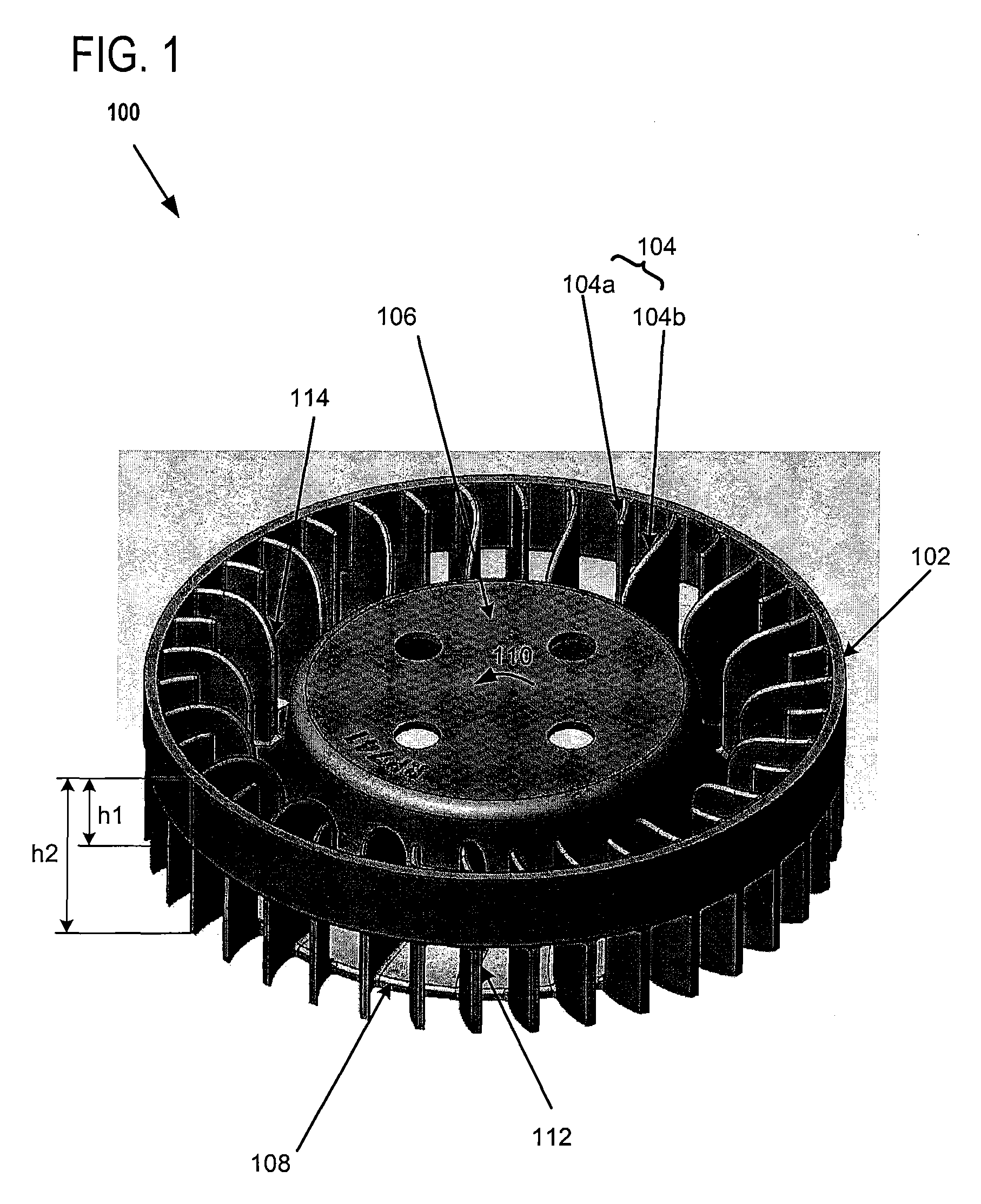 Blower impeller with partial tip blockage