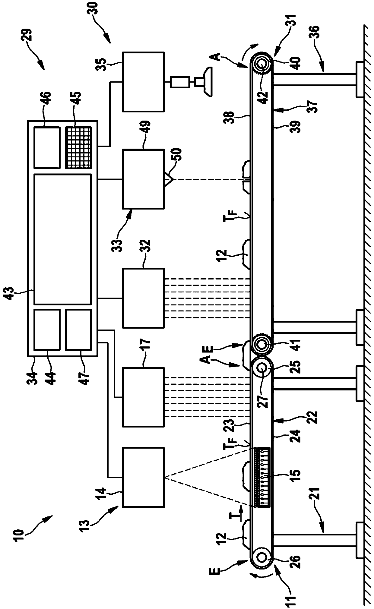 Device for detecting and evaluating product-specific information of products of food-processing industry, system comprising such device, and method for processing products of food-processing industry