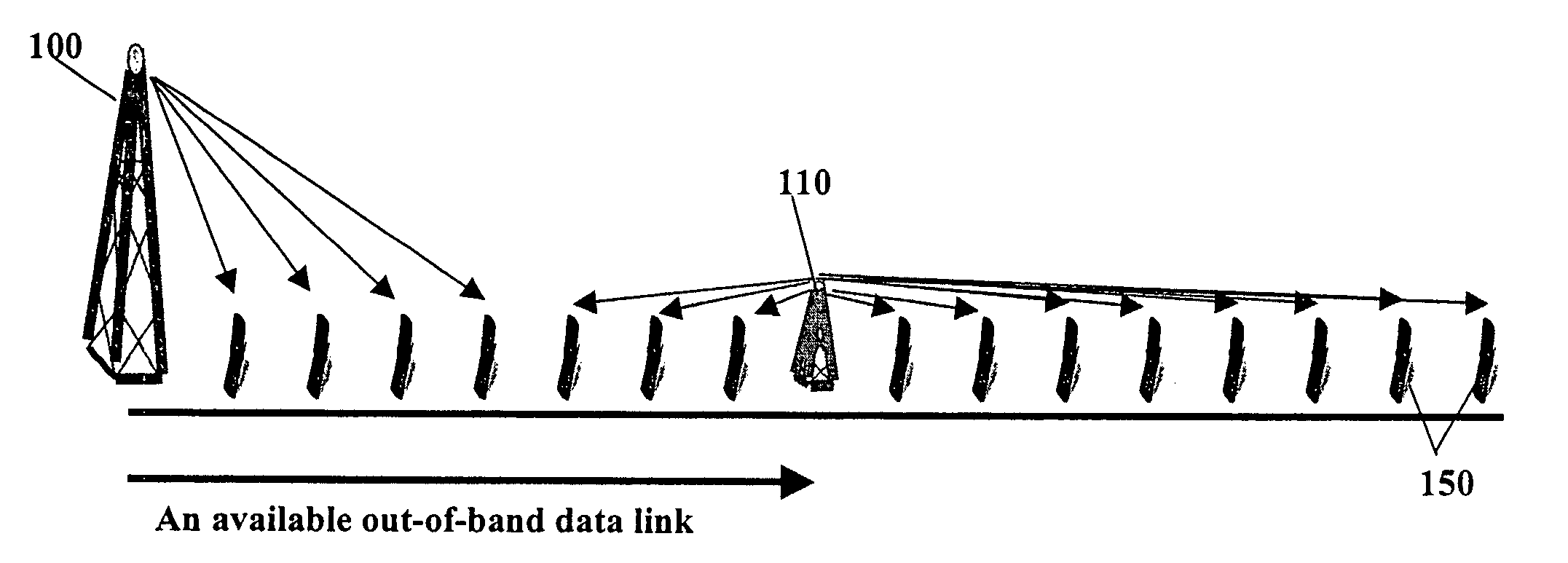 Method and system for a remote downlink transmitter for increasing the capacity and downlink capability of a multiple access interference limited spread-spectrum wireless network