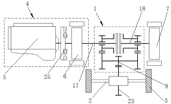 Two-gear gear shifting mechanism, two-gear power system and gear shifting control method of two-gear power system