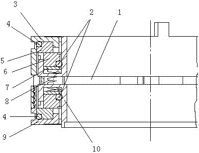 Automatically-flowing and automatically-supplying circulating water cooling automobile brake drum water seal