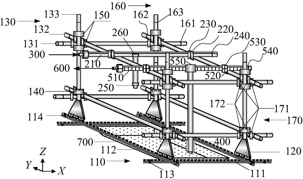 3D printing device and method for underground construction