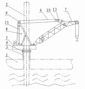 Ocean platform crane